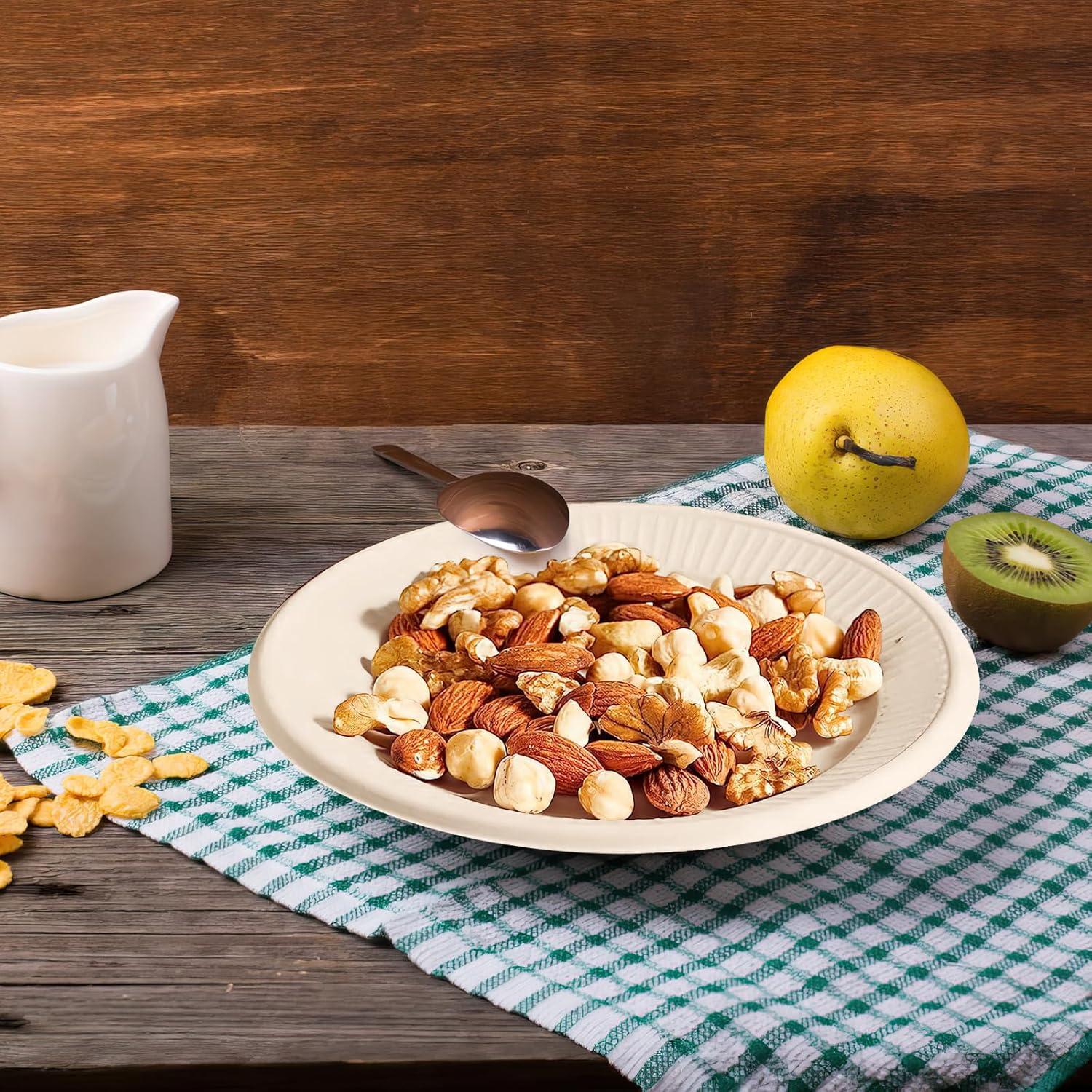 500 Pack 6 Inch Heavy Duty Compostable Paper Plates - Made From Sugarcane, Microwave & Freezer Safe