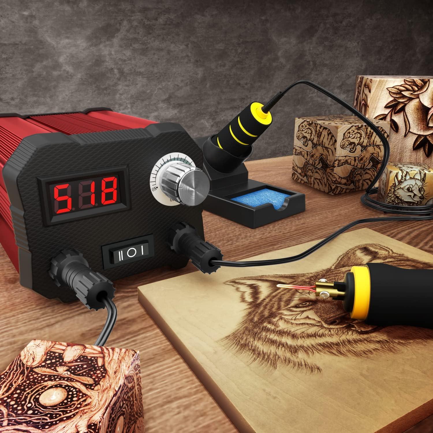 Wood Burning Kit, Digitally Adjustable Temperature Pyrography Pen Kit, Wood Burning Tool