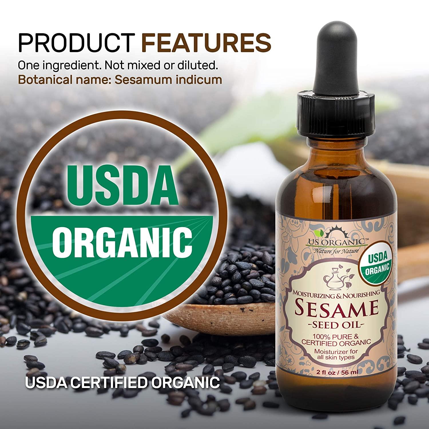 US Organic Sesame Seed Oil, Certified Organic, Untoasted, Unrefined