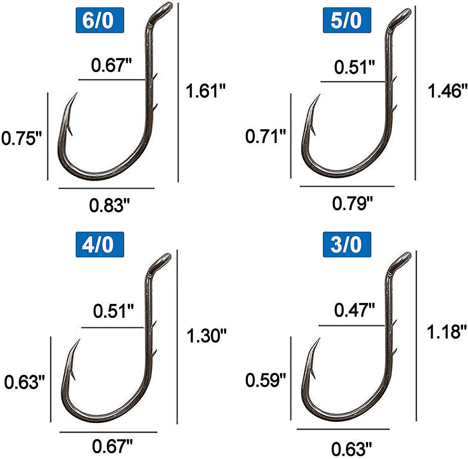 120pcs Octopus Fishing Hooks | Barbed Baitholder Hooks | High Carbon Steel  | Circle Jig Fish Hooks | Freshwater Saltwater | Sizes 8-6/0 | Buy Now with  Express International Delivery | GoSupps.com