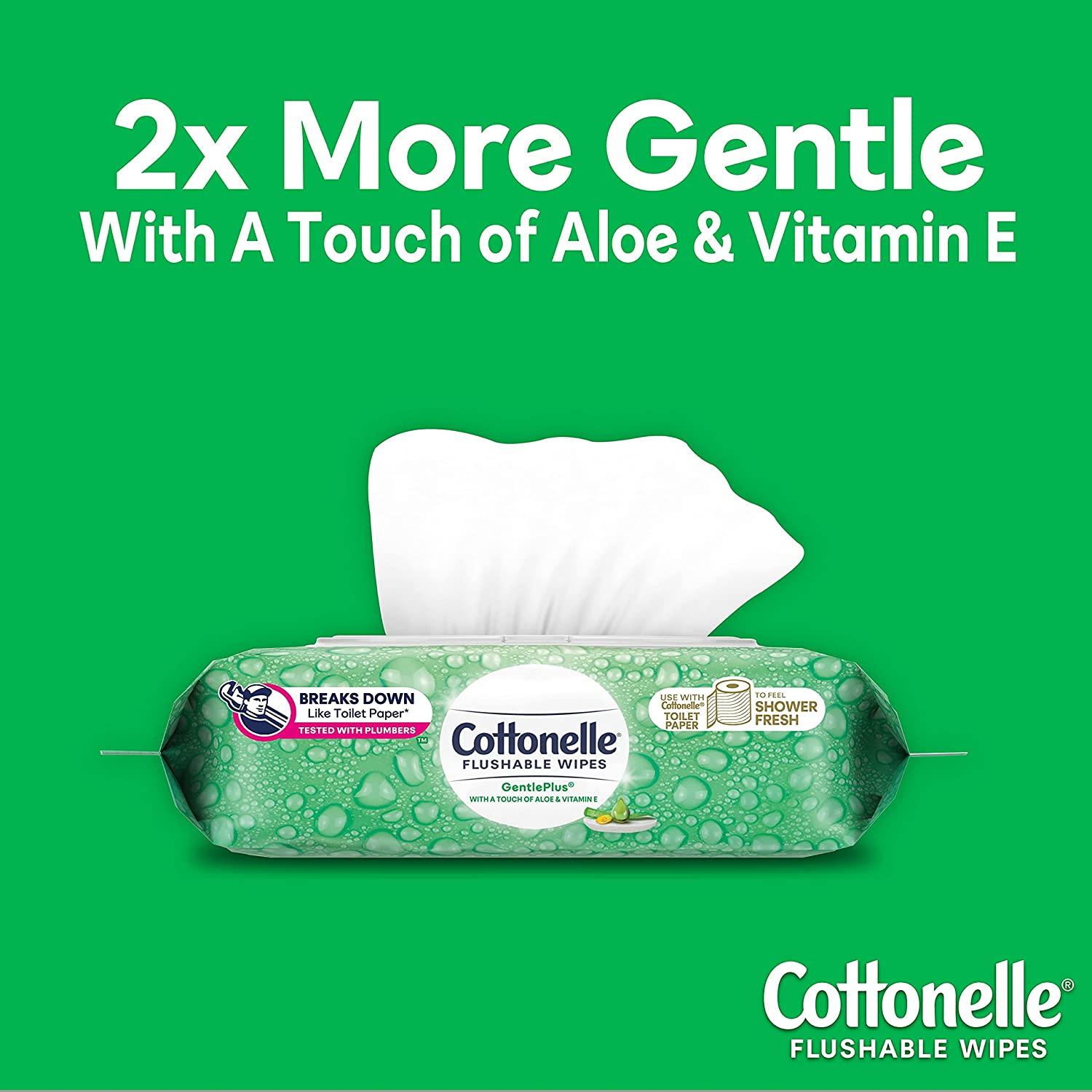 Cottonelle GentlePlus Flushable Wet Wipes with Aloe Vitamin E 672