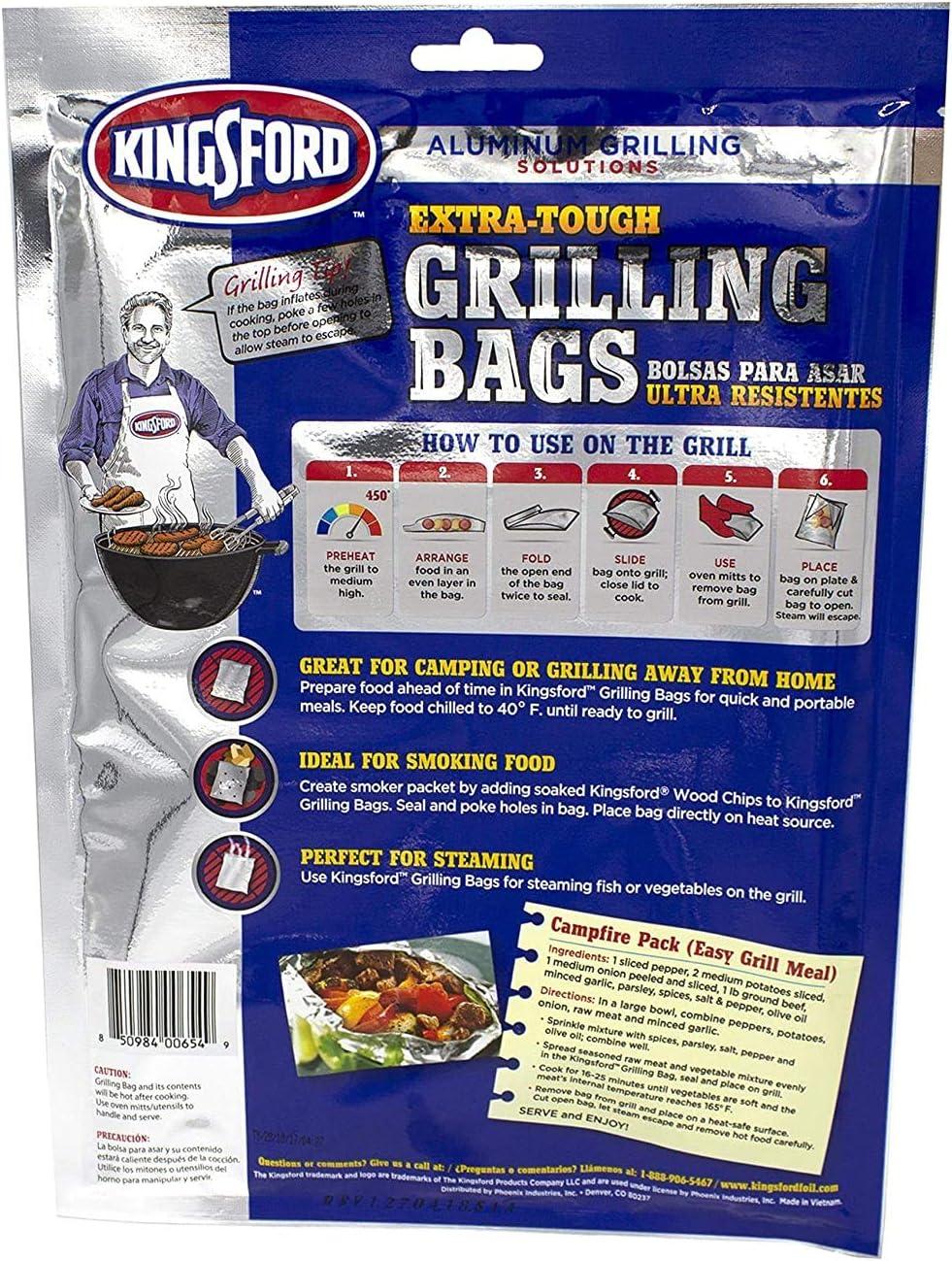 Kingsford Grilling Extra Tough Aluminum Grill Bags, For Locking in
