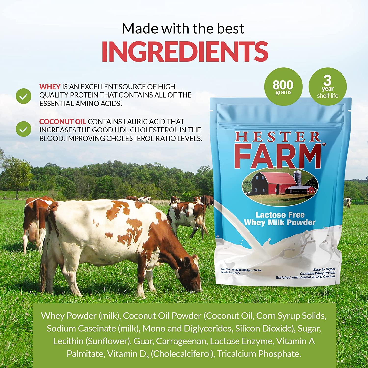 Hester FARM Lactose Free Whey Milk Powder, Lactose Free Milk Product
