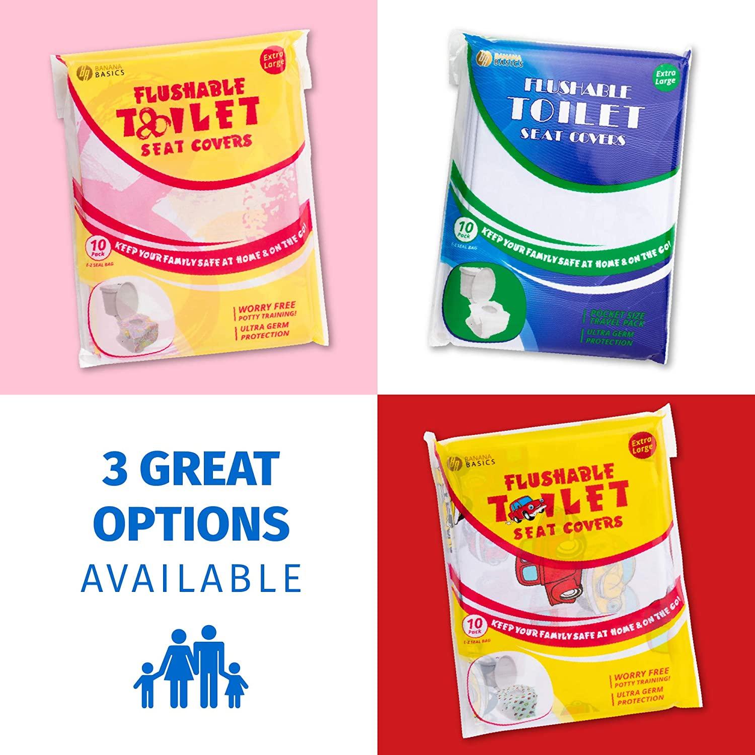 Extra Large Flushable Toilet Seat Covers (Flower 50, Large) Flower 50