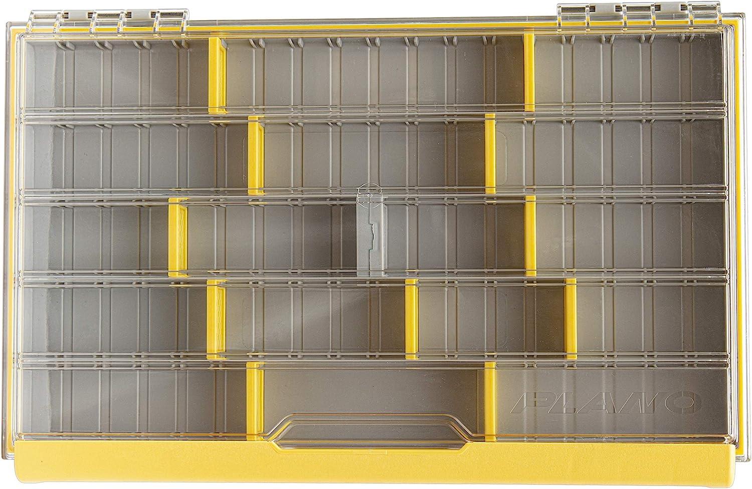 Plano Edge 3700 Premium Thin Tackle Utility Box, Clear and Yellow