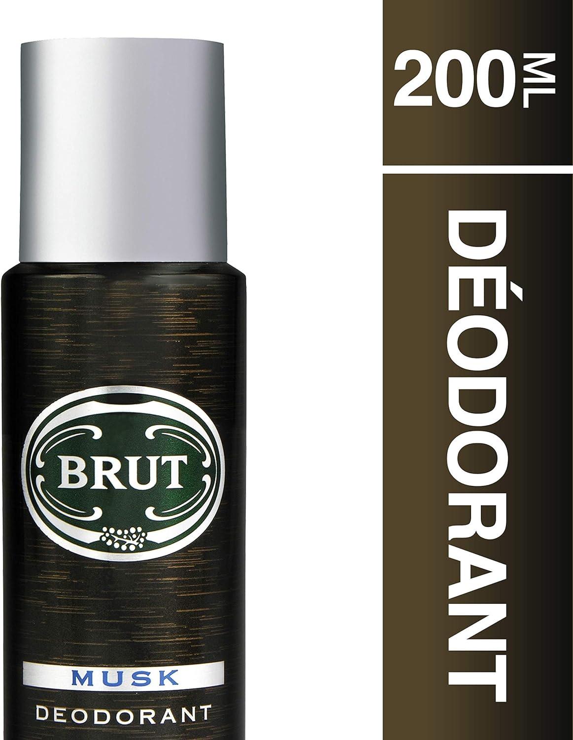 Brut Deodorant Body Spray Musk - Long Lasting Scent, 200ml Six Pack, Classic Fragrance For Men