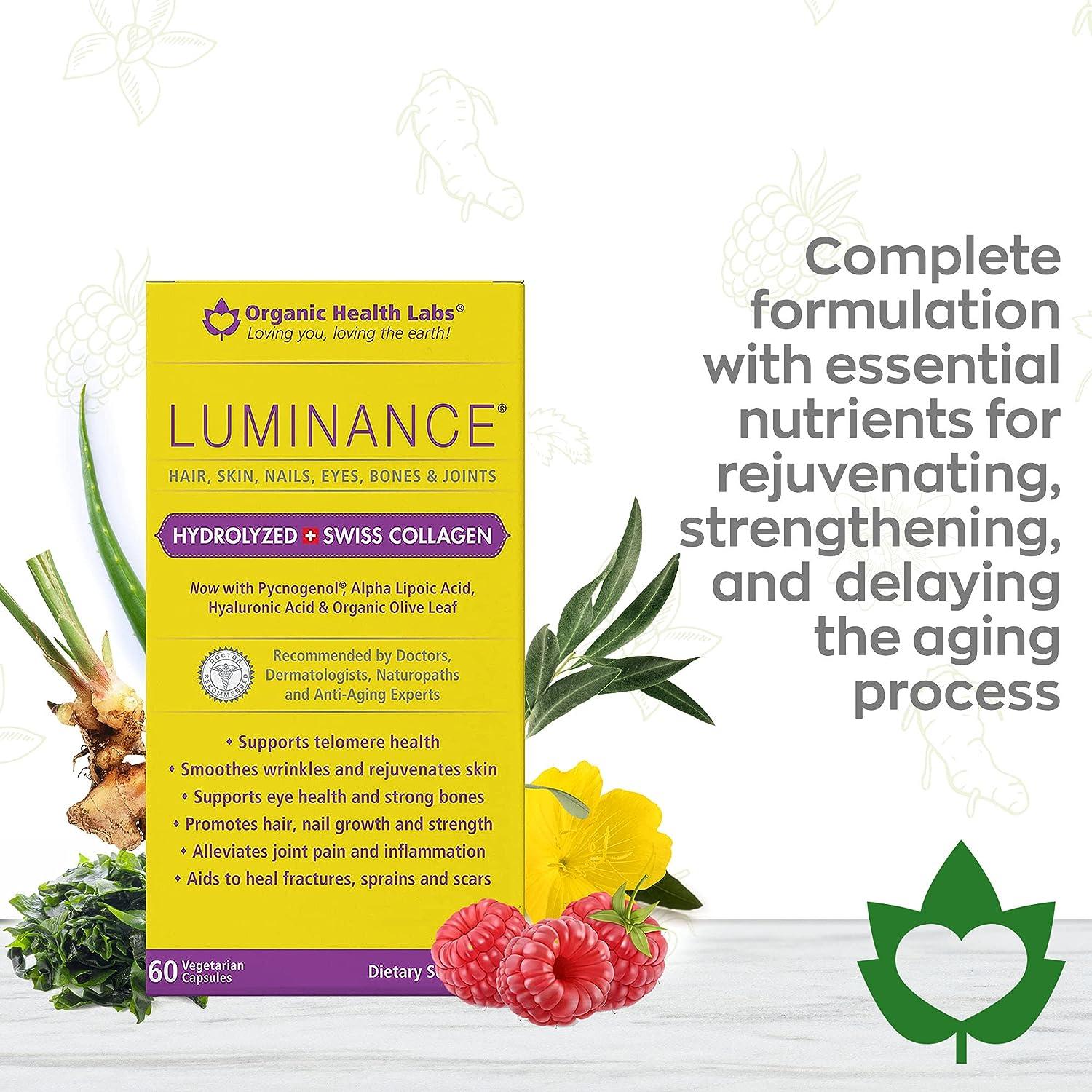 Luminance Multivitamin Collagen AllNatural Hair Skin Nails Vitamins
