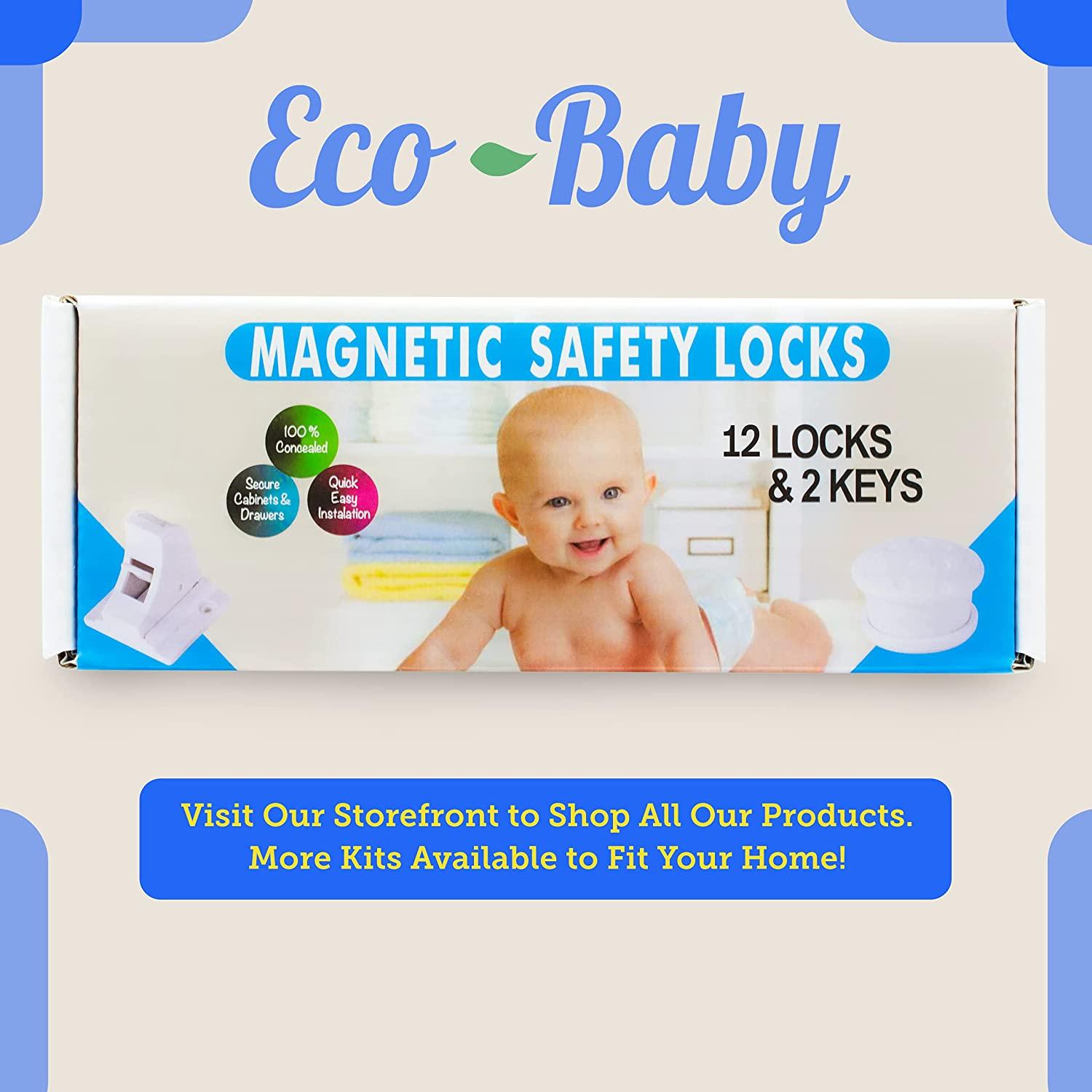  Eco Baby Magnetic Cabinet Locks for Babies - Magnetic Baby  Proofing Cabinet Locks, Child Locks for Cabinets Drawers Doors for Back to  School - Easy Installation No Tools Required (12 Pack