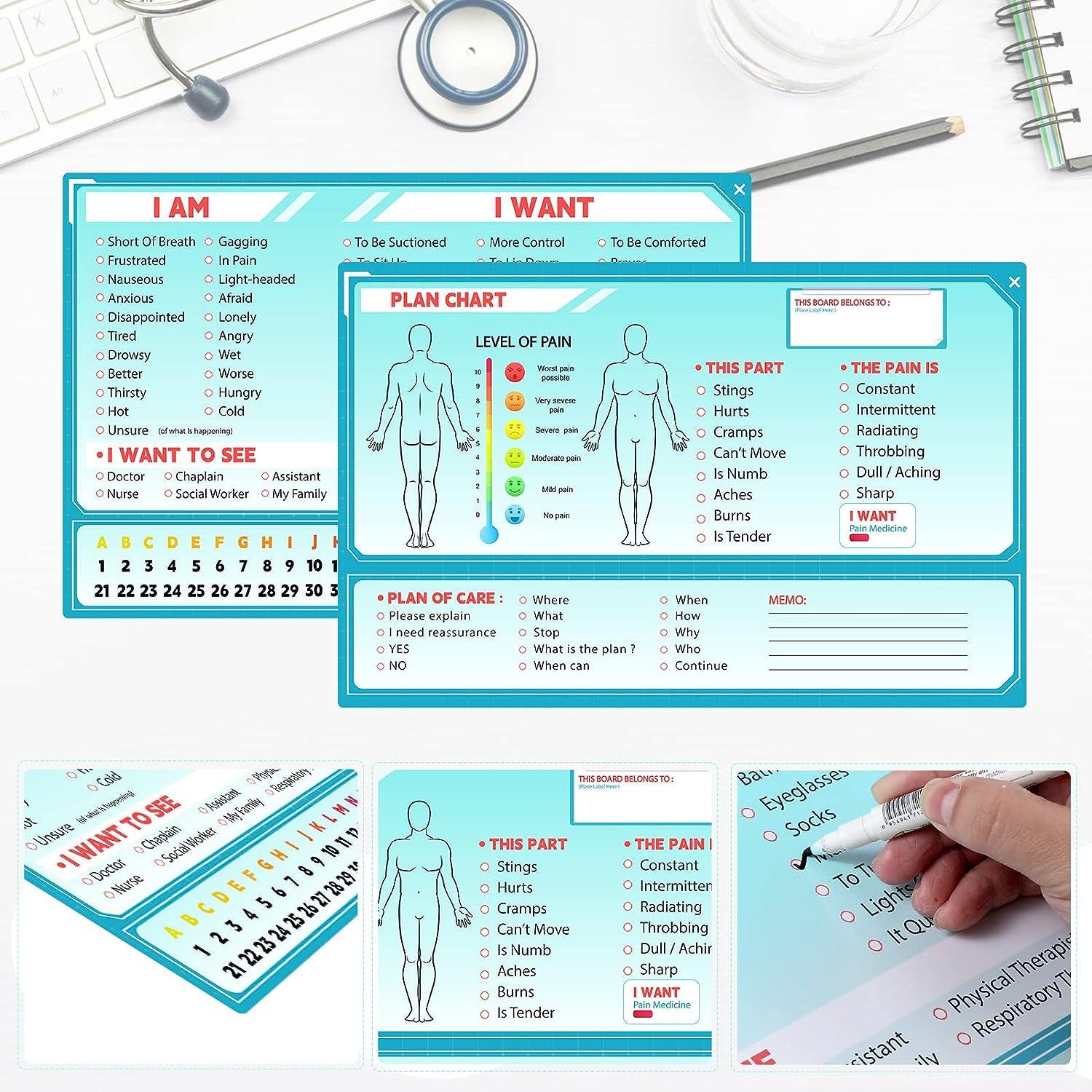 6 Pcs Patient Communication Board Nonverbal Communication Board Colorful Picture Symbol