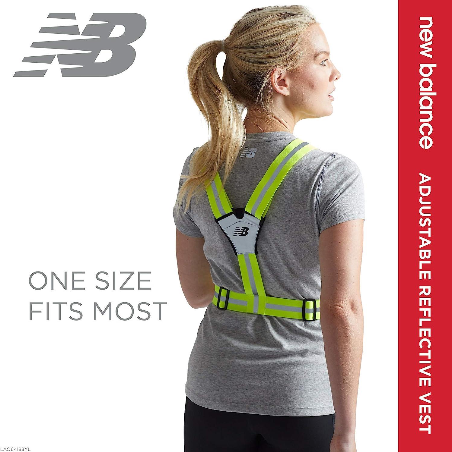 New Balance Reflective Vest - Reflective Running Gear for Women & Men -  Walking at Night, Cycling, Running - Walking Reflectors for Nighttime Safety,  Neon