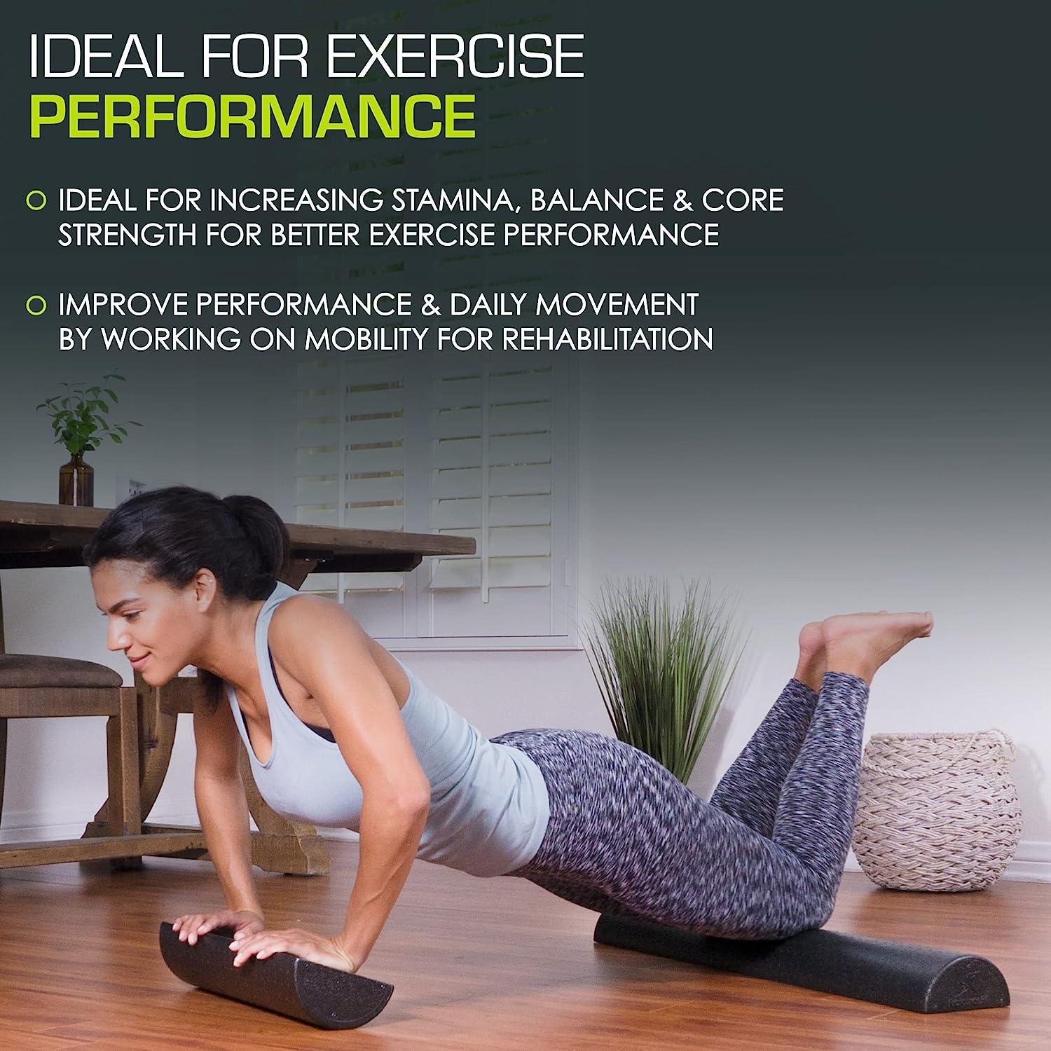 ProsourceFit Half-Round Foam Roller for Pilates, Yoga Stretching