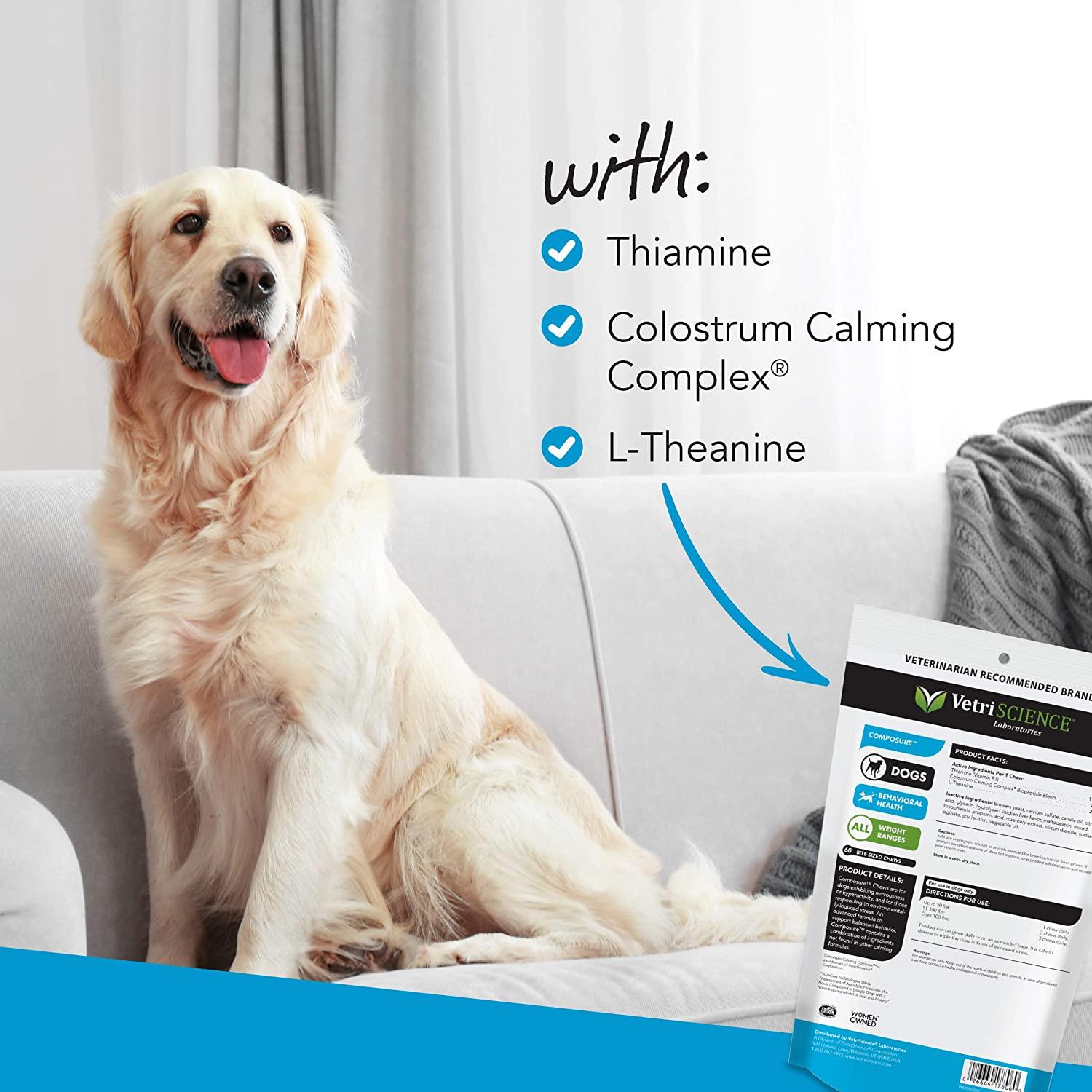 VETRISCIENCE Composure Calming Treats for Dogs and Cats Dealing with