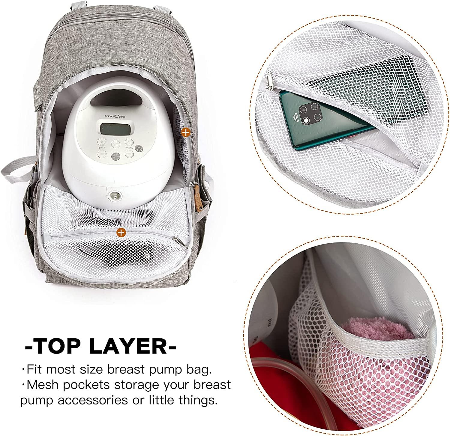 MOMIGO Breast Pump Backpack Cooler and Moistureproof Bag Double Layer for Mother Outdoor