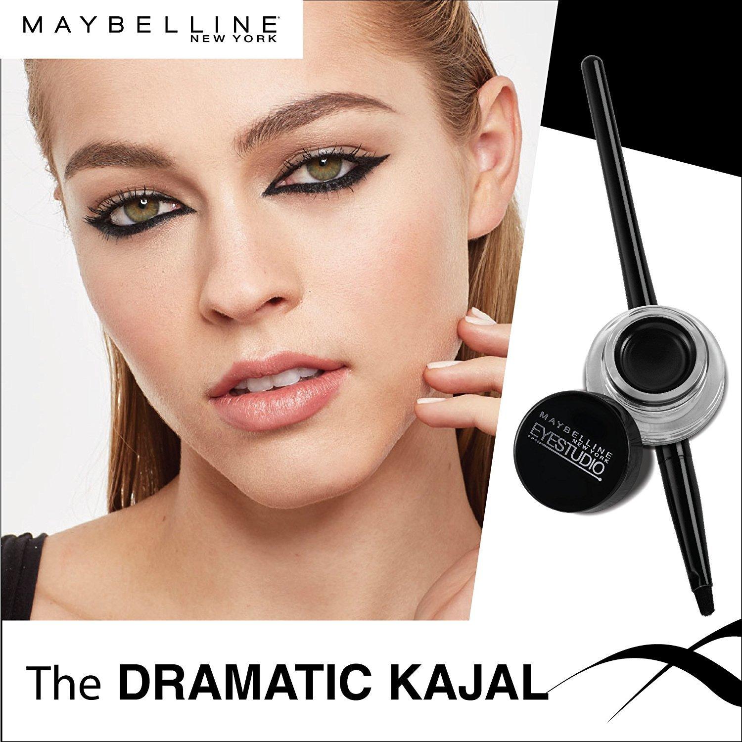 Raffinere hovedpine begå Maybelline Eye Studio Lasting Drama Gel Eyeliner 950 Blackest Black 0.106  oz (3 g)