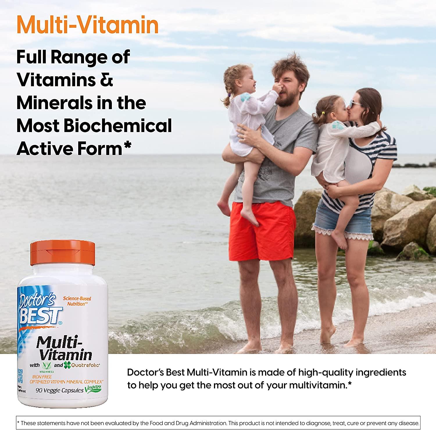 Doctor's Best MultiVitamin with Vitashine D3 & Quatrefolic 90 Vegan