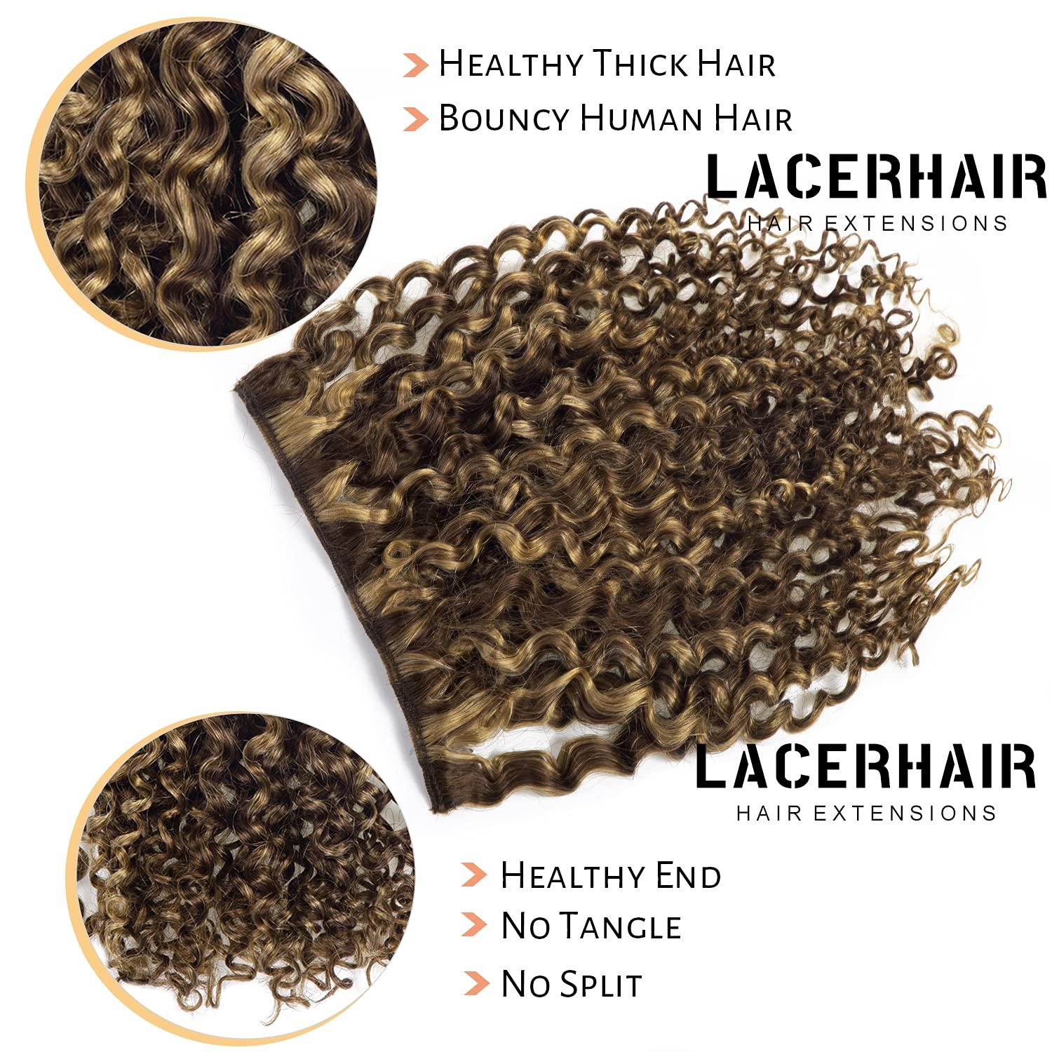 22 inch Afro Jerry Curly Clip in Human Hair Extensions for Black Women