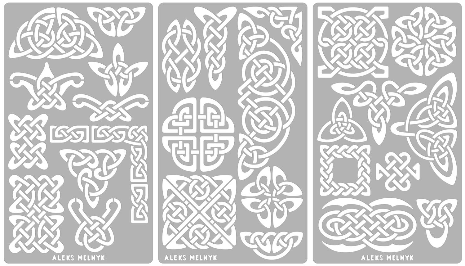 Aleks Melnyk #37 Metal Journal Stencils, Celtic Patterns, Wicca Stencil,  Celtic Knot Stencils, Viking Stencils, Wood