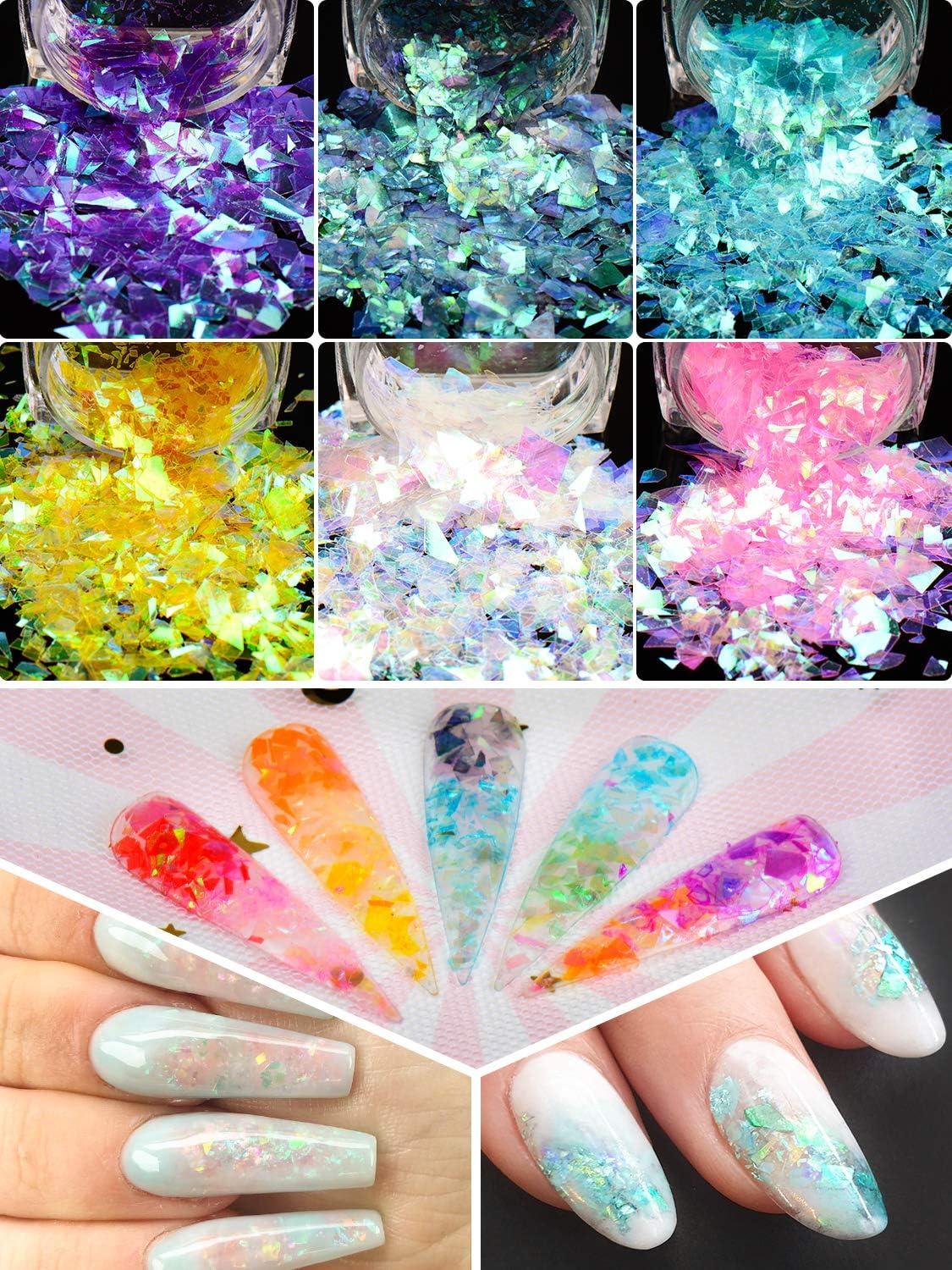 Amazon.com: BAIYIYI Holographic Nail Glitter 6 Boxes Nail Art Sequins  Sparking Vintage Gold Chunky Glitter Sequins Flakes Nail Art Design Manicure  Tips Decoration : Beauty & Personal Care