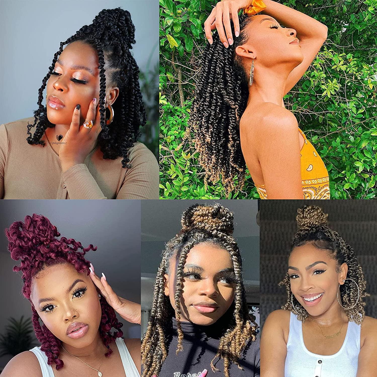 Leeven Pre Twisted Passion Twist Crochet Hair 10 Inch 8 Packs Pre