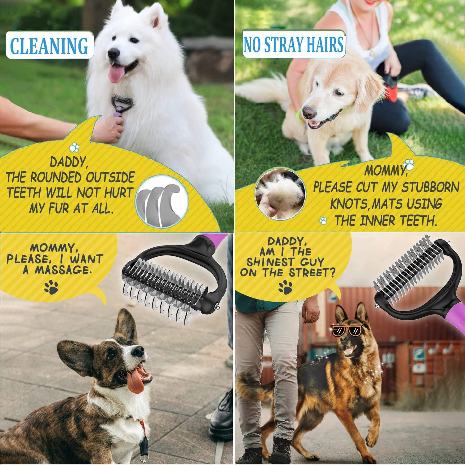 Dematting Comb Pet Grooming Tool Set Dedicated Rake and Brushes