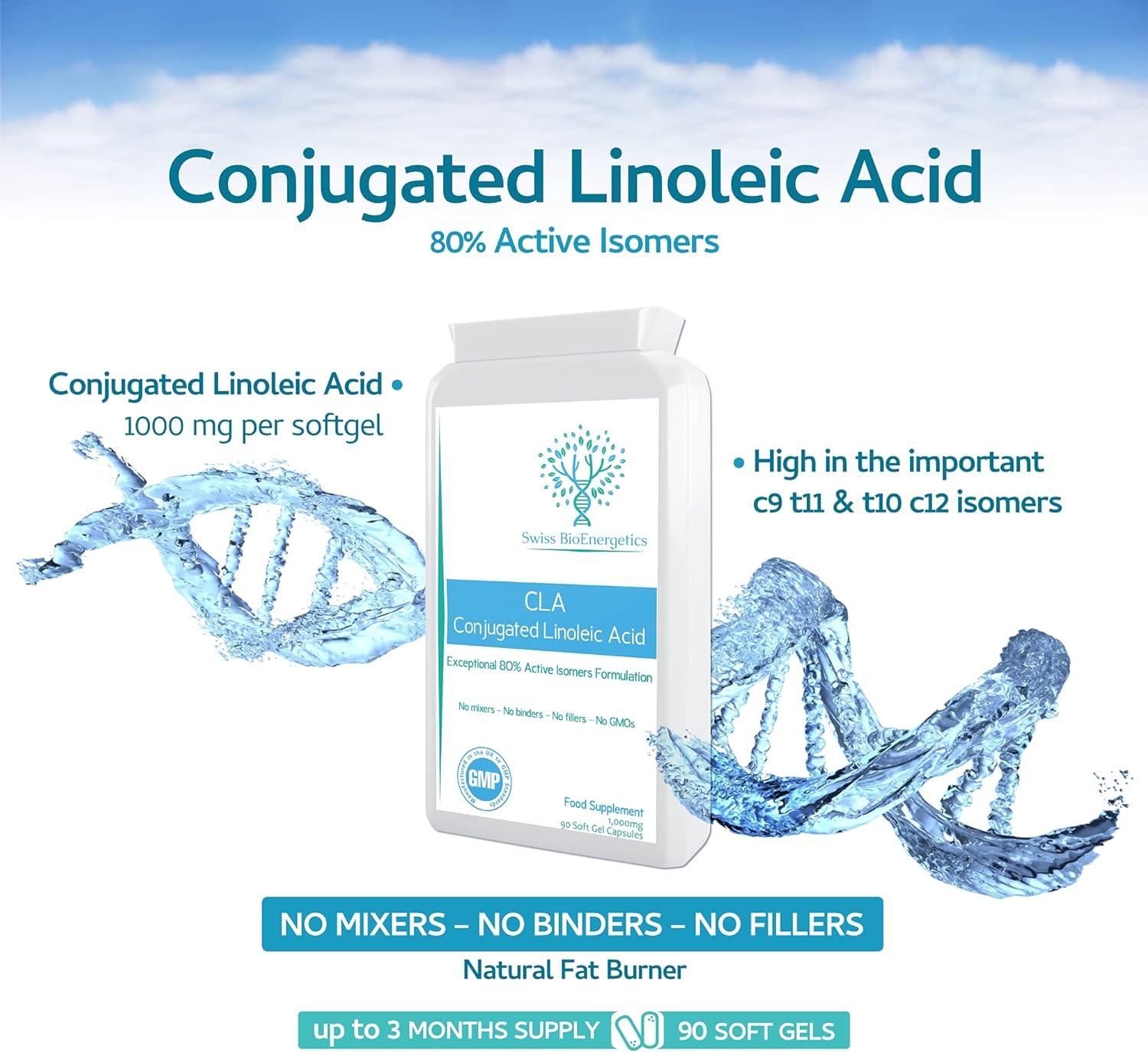 Conjugated Linoleic Acid 1000mg CLA 90 softgels 80 Active Isomer Natural CLA from Safflower