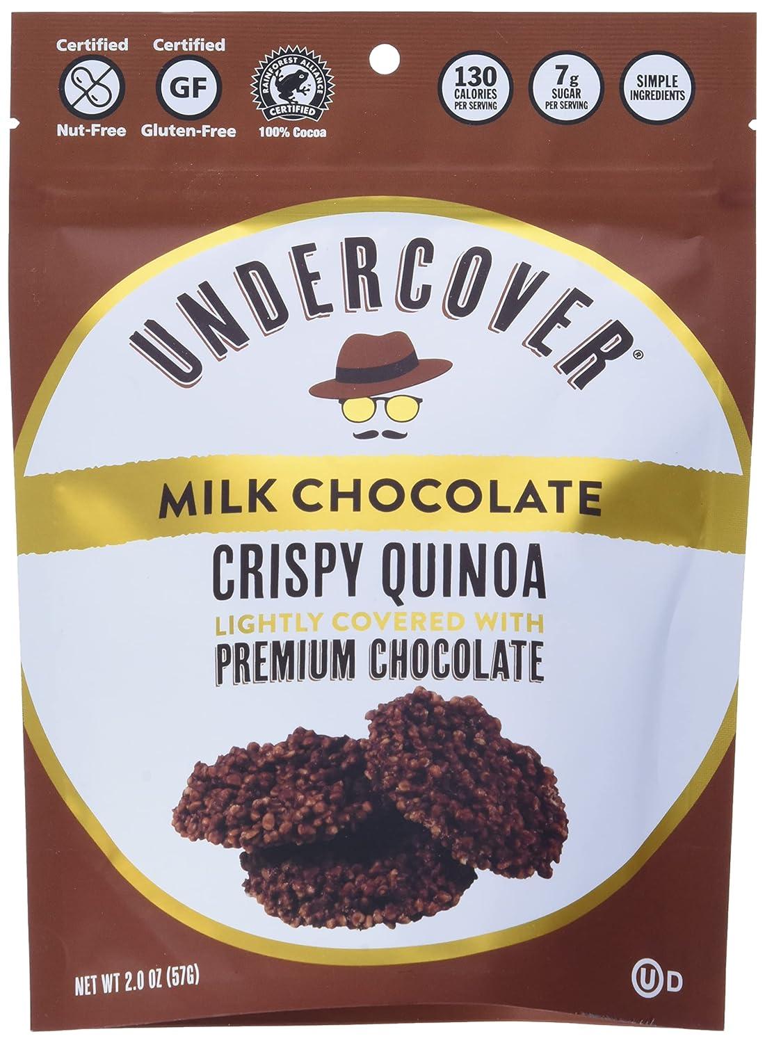 UNDERCOVER CHOCOLATE QUINOA CRISPS MILK CHOCOLATE 8 Pack of 2oz