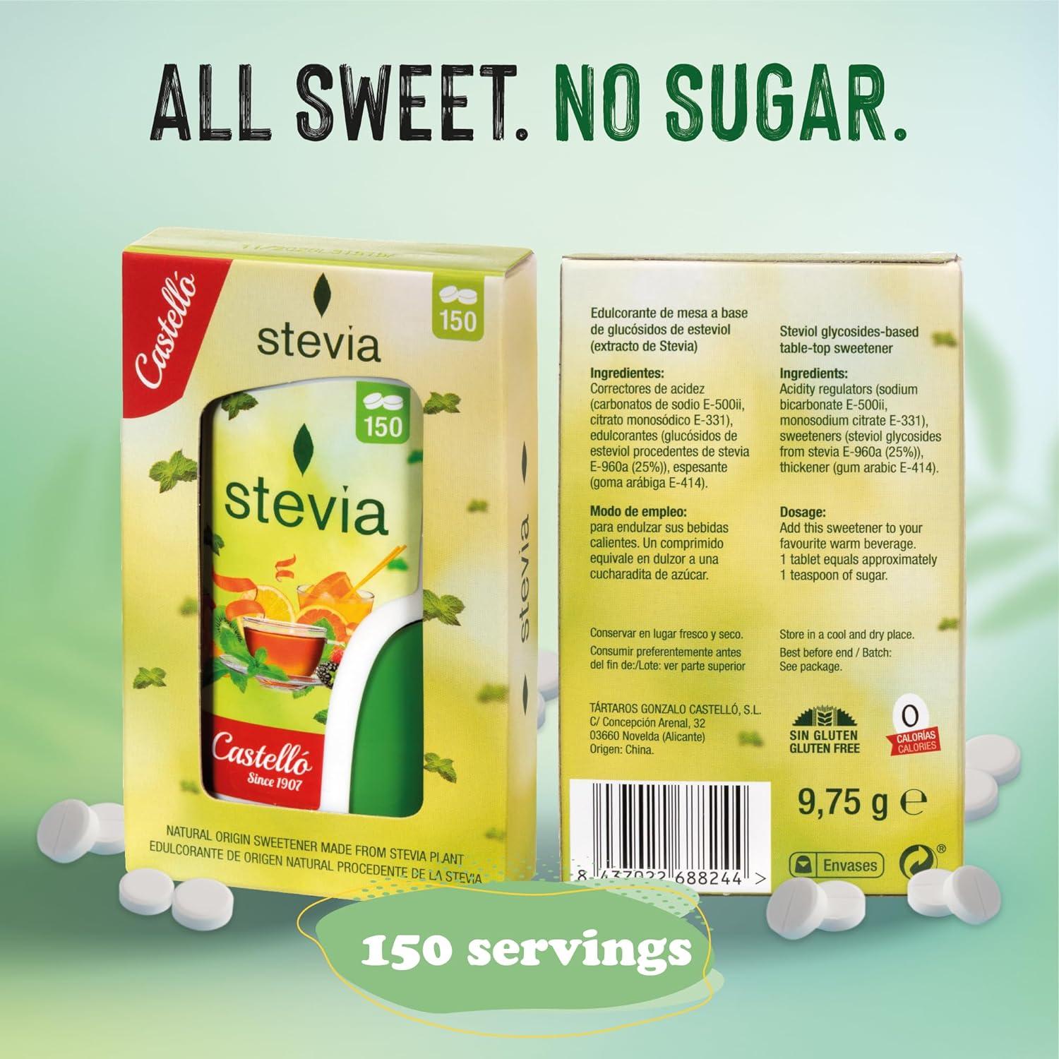 Castello since 1907 Stevia Sweetener Tablets 150 Tablets/Servings 1