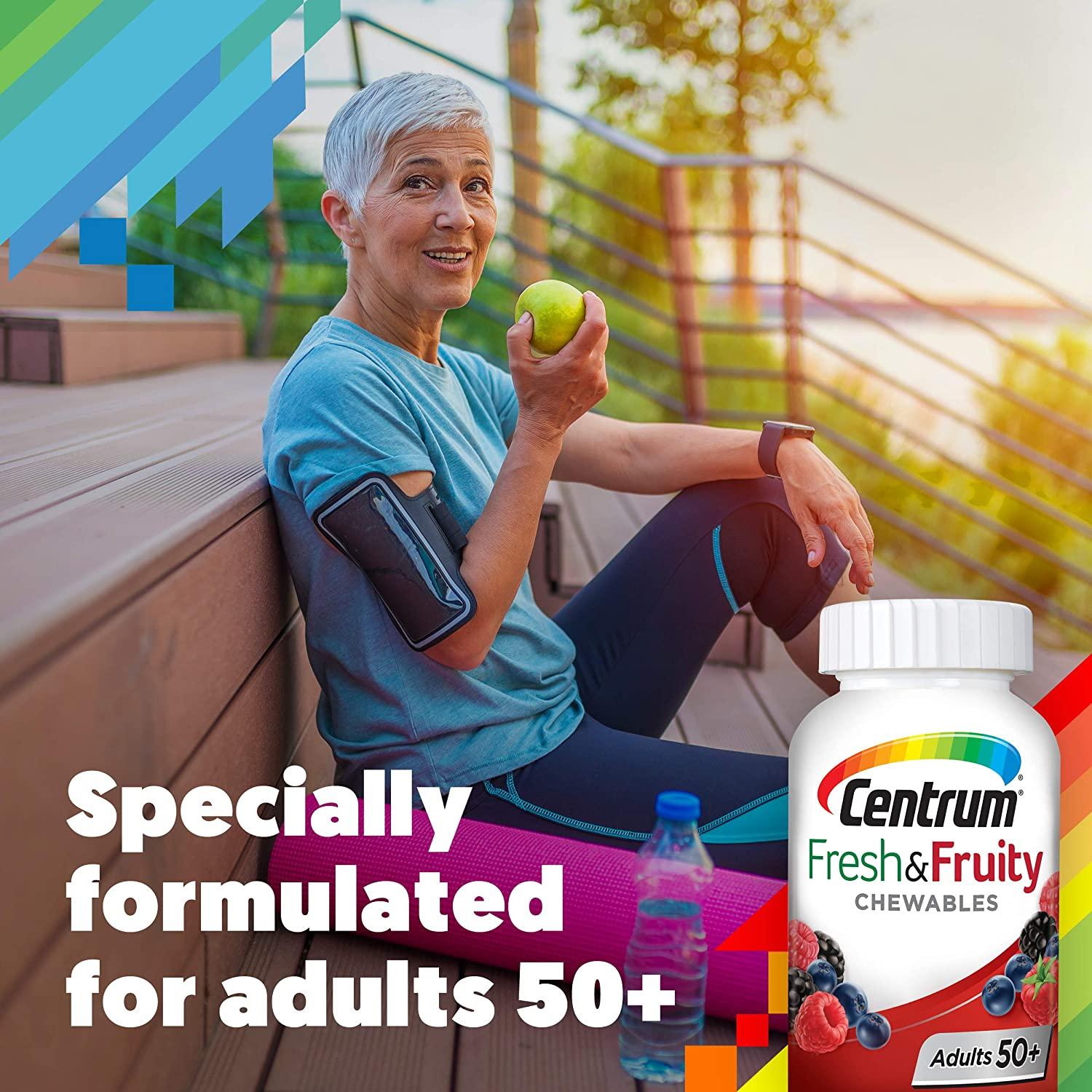Centrum Adults 50+ Fresh & Fruity Chewables Multivitamin Mixed Berry
