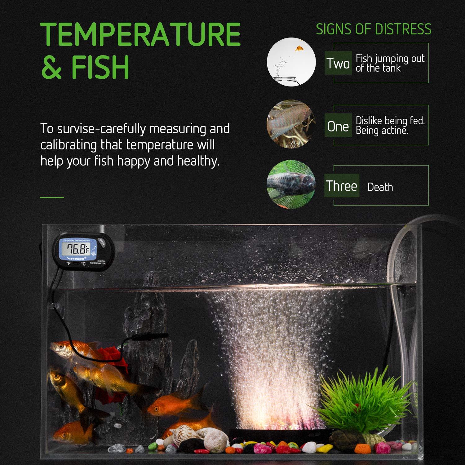 VIVOSUN 4Pack LCD Digital Aquarium Thermometer Fish Tank Water