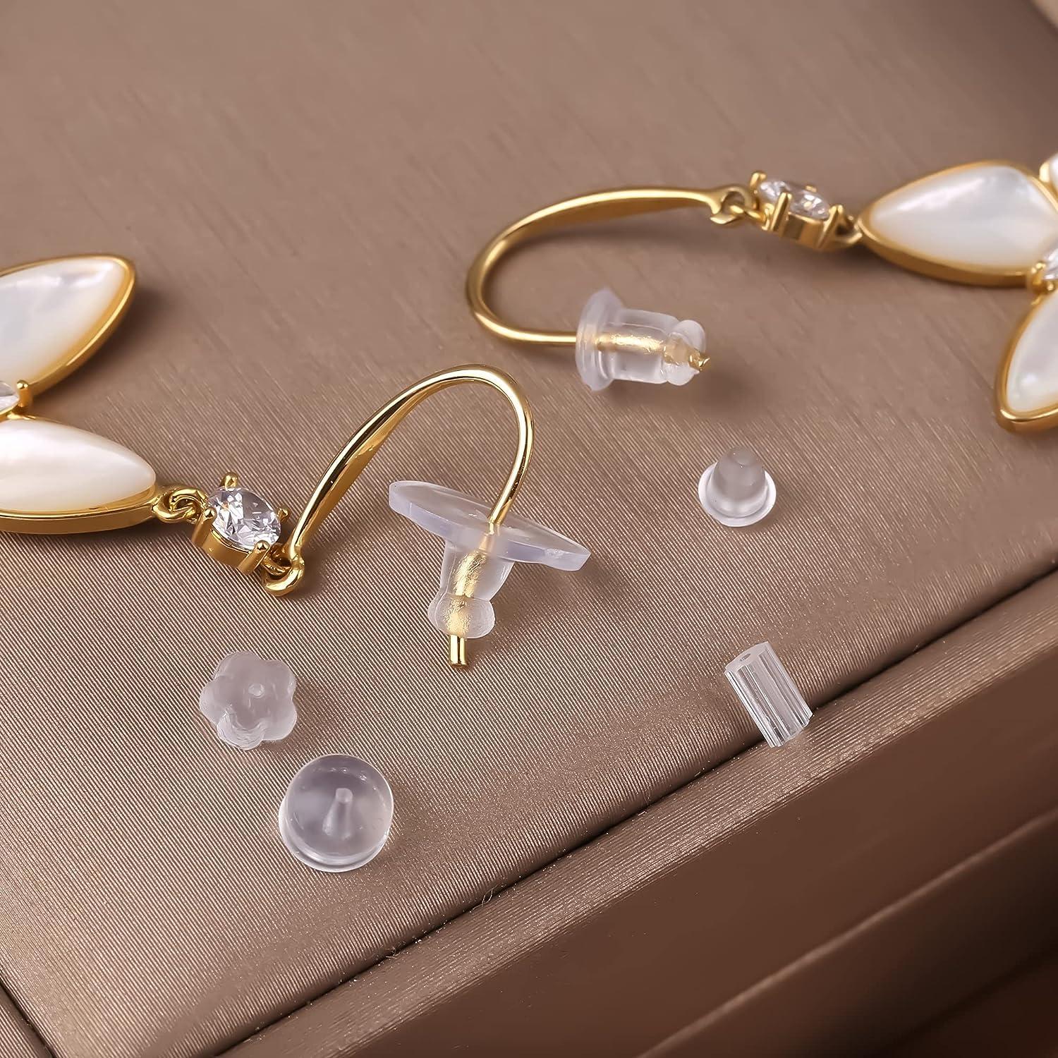 550 Pcs Silicone Earring Backs for Studs- Clear Hypoallergenic