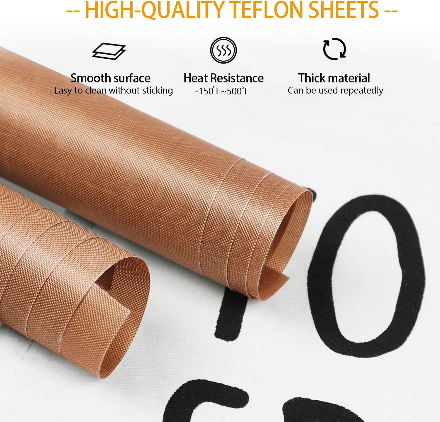 Teflon Sheet for Heat Press Non-Stick Heat Resistant Craft Mat, 18