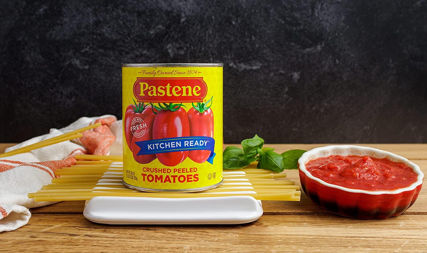 Pastene Kitchen Ready Crushed Peeled Tomatoes, 28 Ounce (Pack Of 6)