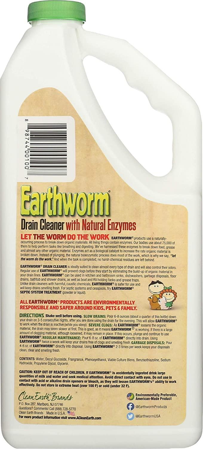 Earthworm, Cleaner Drain Family Safe, 32 Fl Oz