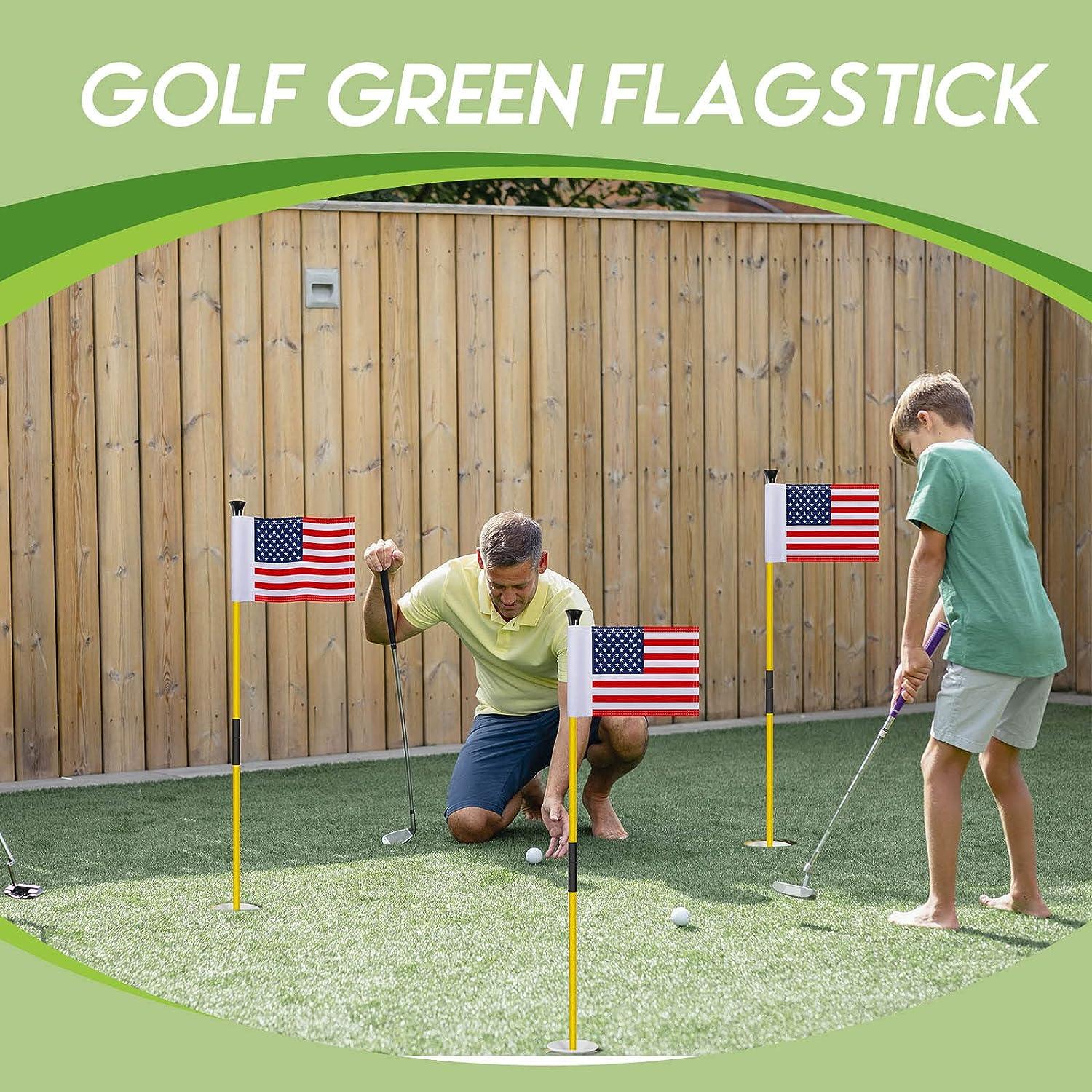 3 Golf Putting Green Flag and Hole Cup Set Putting Green Golf Pin Flag