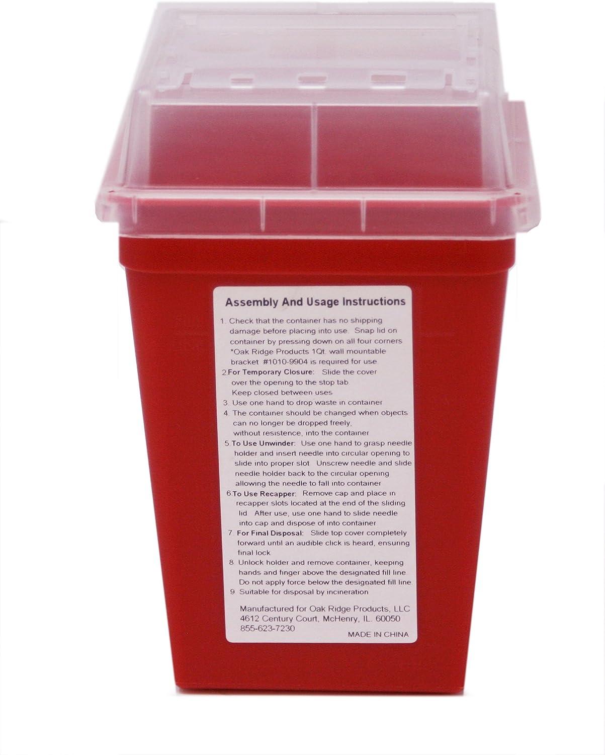 Diabetic Pet Syringe Disposal Container 1 Quart Size (3 Pack) Design