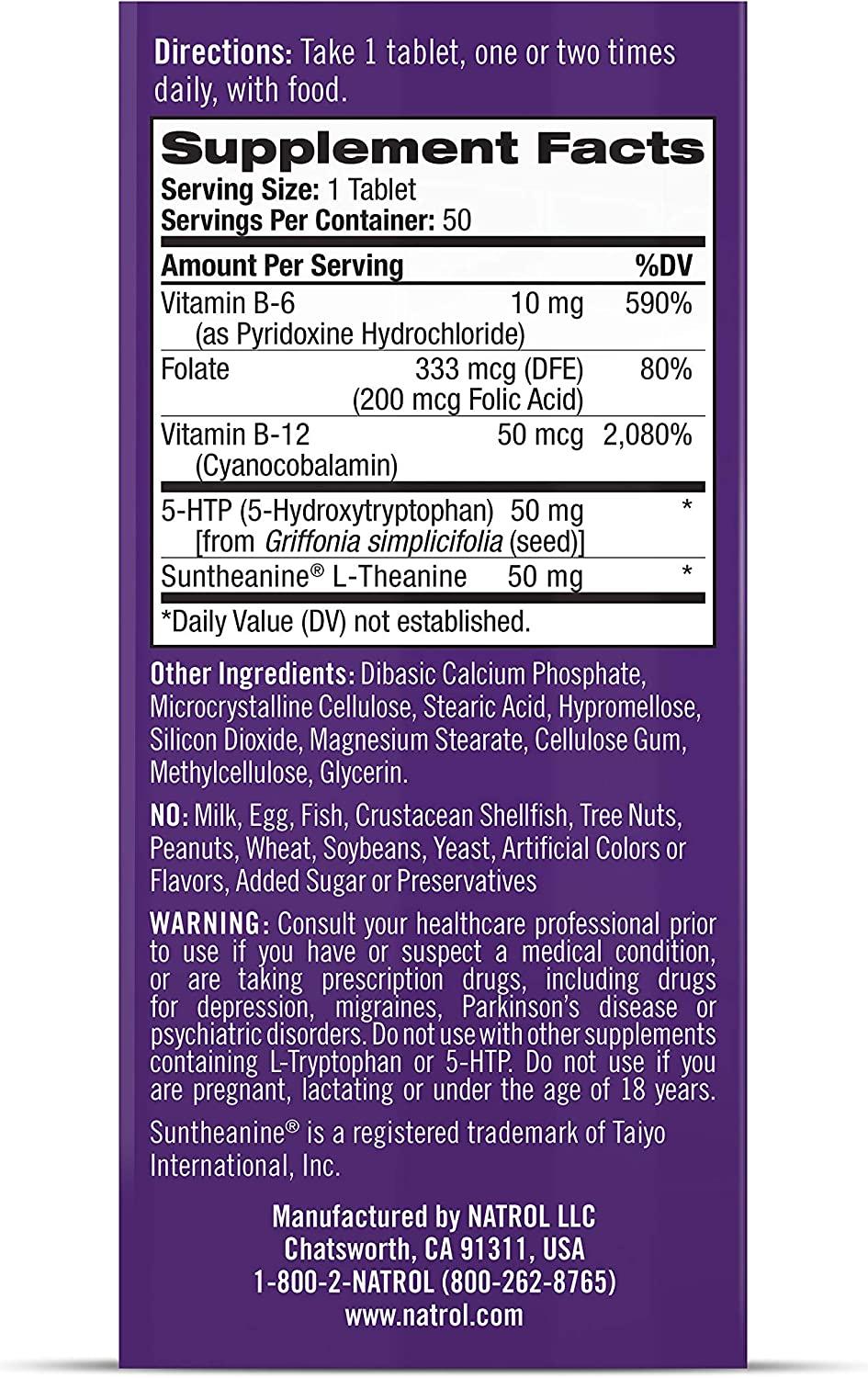 Natrol 5HTP Mood Positive Tablets, 50 Count Tablet 50 Count