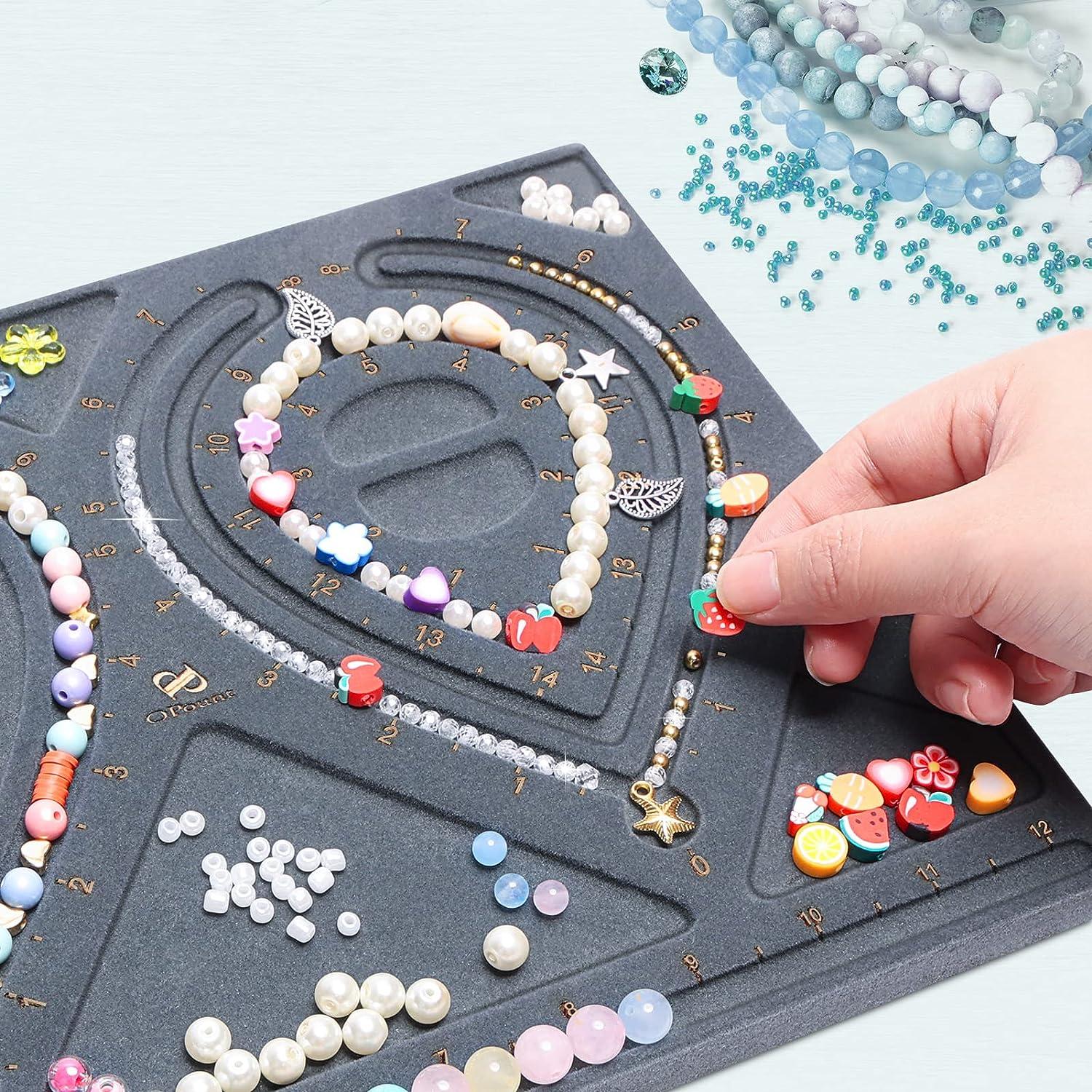 PP OPOUNT Wooden Jewelry Design Board, Flocked Bead Board for