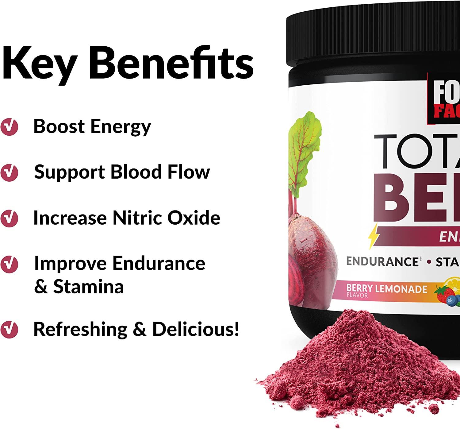 Total Beets Energy Drink Mix Superfood Beet Root Powder with Nitrates