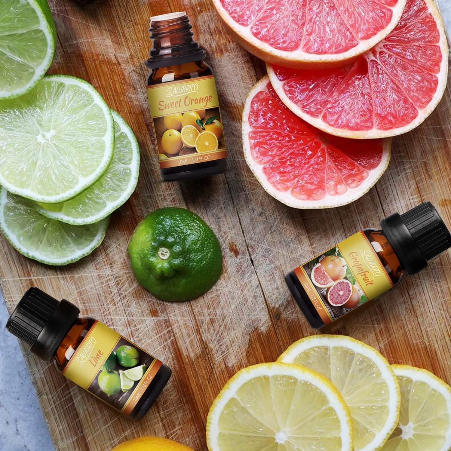Salubrito Citrus Essential Oils Set for Diffuser, Fragrance Oil | Sweet  Orange, Bergamot, Lemon, Grapefruit, Mandarin Orange, Lime Scented Oil for