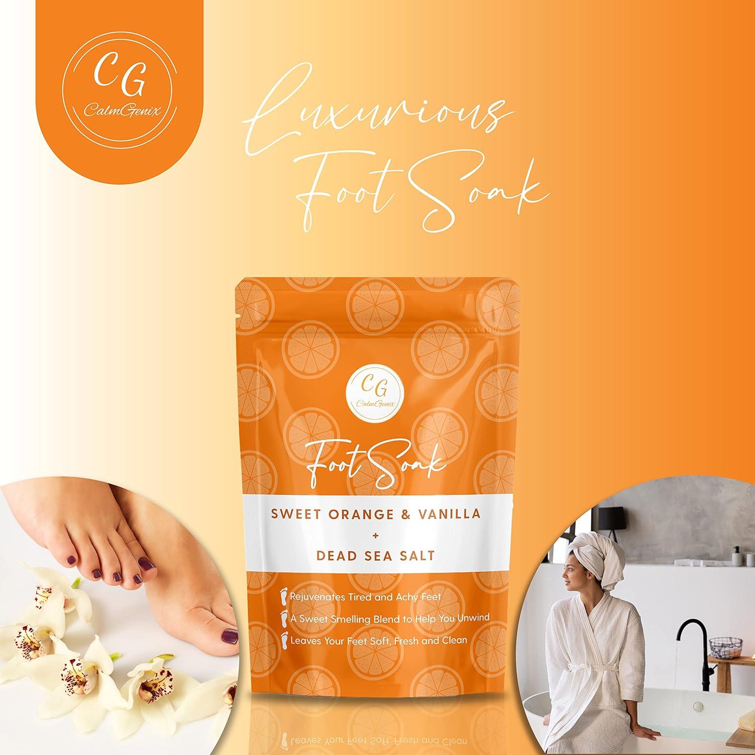 CalmGenix Foot Soak for Foot Spa with Tea Tree Oil Dead Sea Salt and