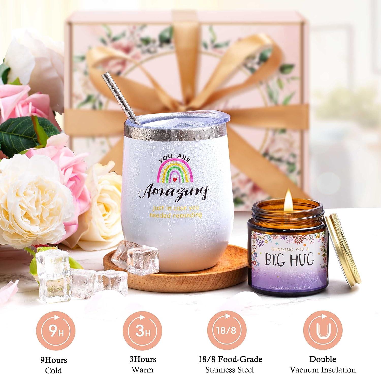 Self Care Package for Women, Unique Birthday Gifts, Christmas Gifts for  Her, Thinking of You Get Well Soon Feel Better Basket w/ Candle Tumbler