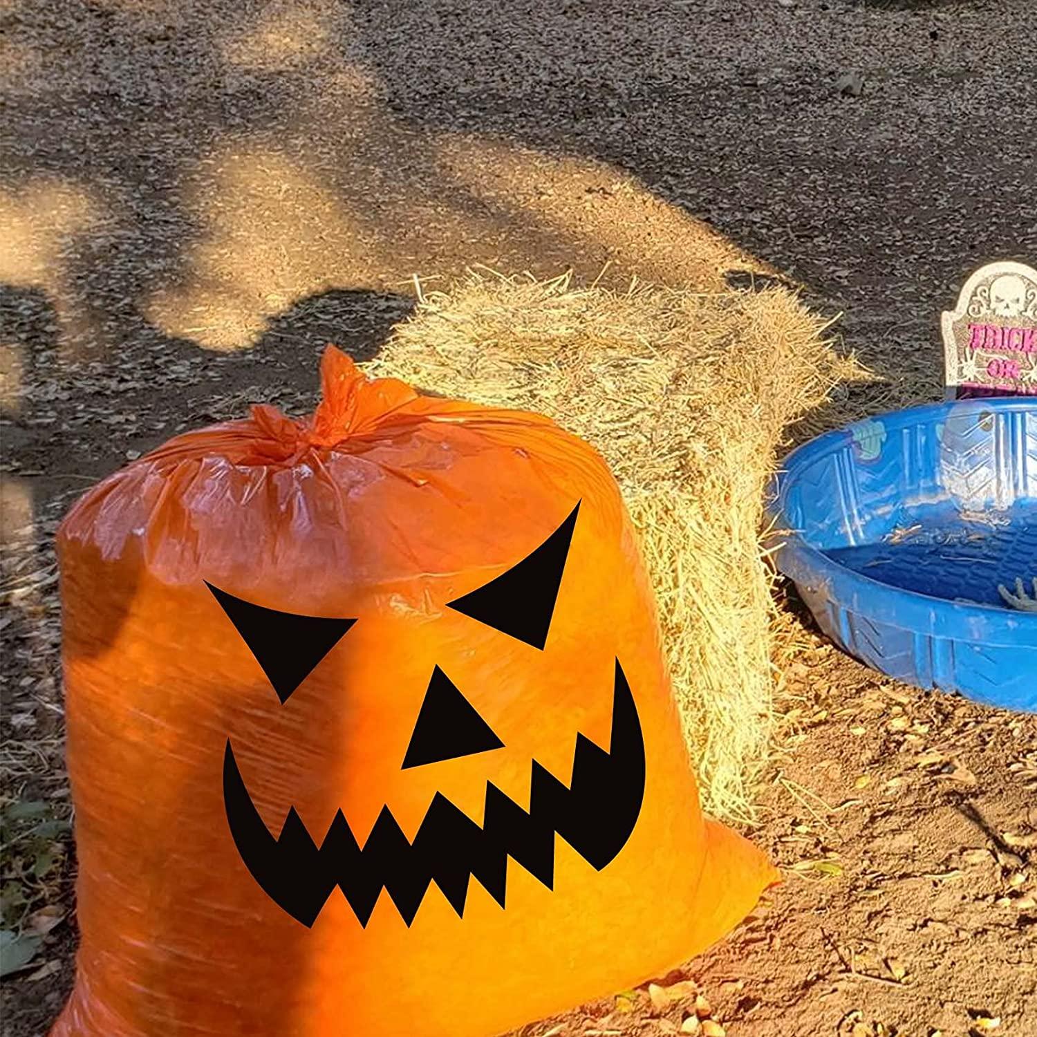 8 Sacchetti Per Foglie Di Halloween – Decorativi E Riutilizzabili (2 Grandi + 6 Extra-Grandi) – Motivi Fantasma E Zucca