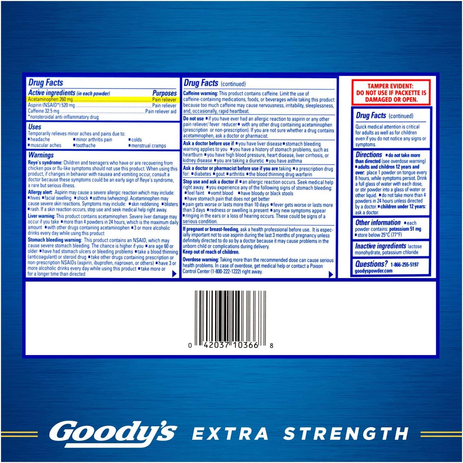 Goody's Extra Strength Headache Powders 50 Powders (Pack of 3)