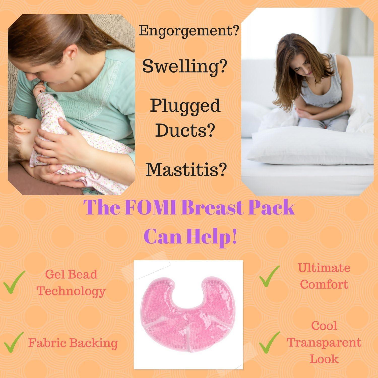 Hot Cold Breast Gel Bead Ice Pack (2 Pack) by FOMI Care Nursing Pain