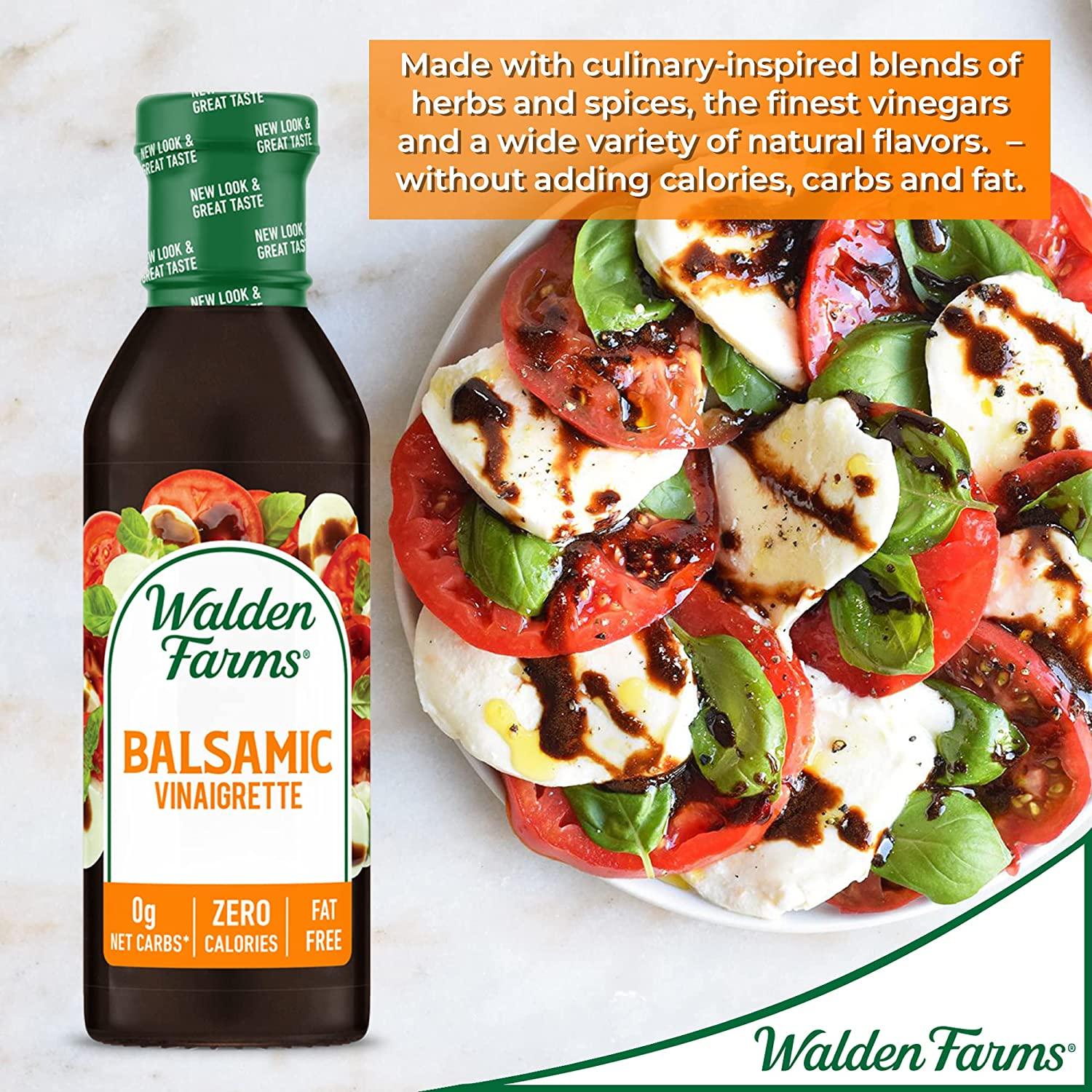 Walden Farms Balsamic Vinaigrette Dressing Fresh Sweet Salad and Pizza
