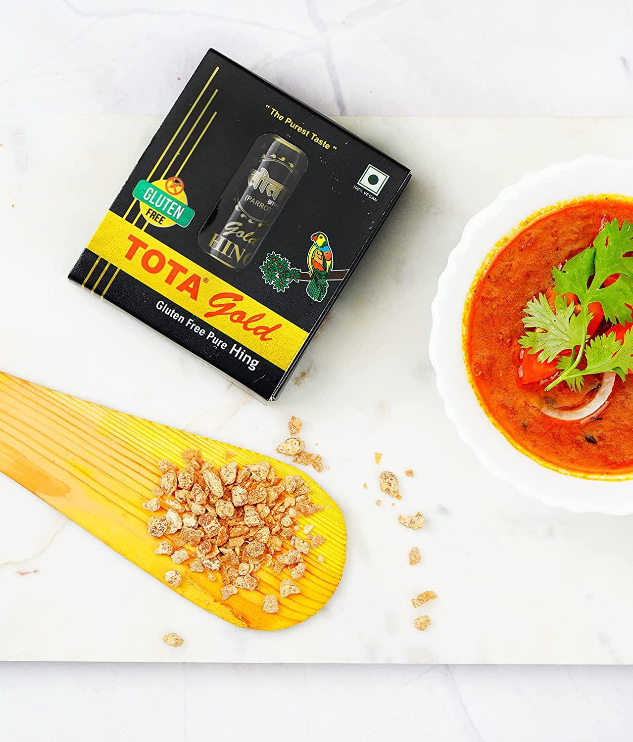 Tota Gold 100 Pure Asafoetida Granules Natural and Vegan Gluten Free Indian Spice 7gm Hing