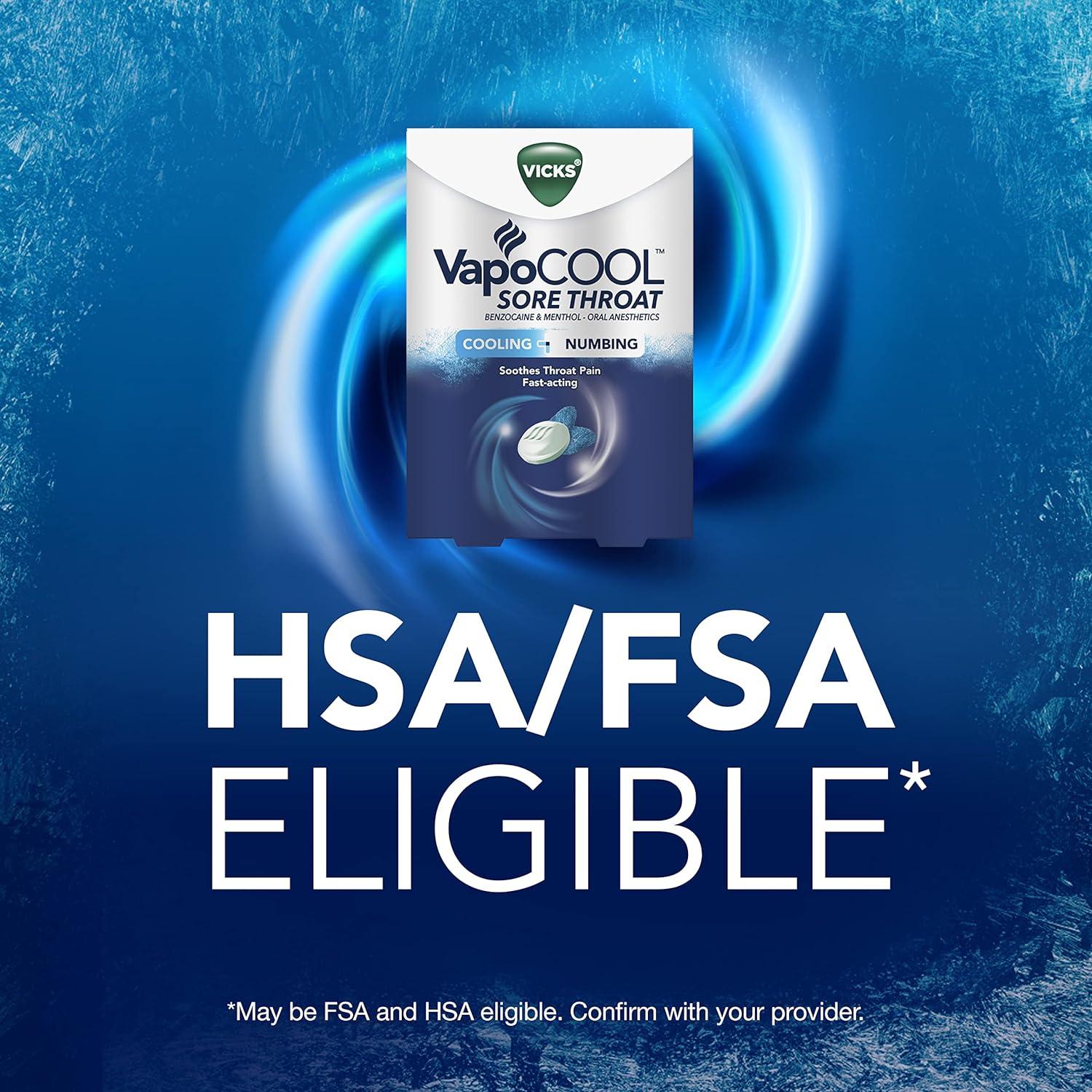 Vicks VapoCool Sore Throat Lozenge Relieves Painful Sore Throat and