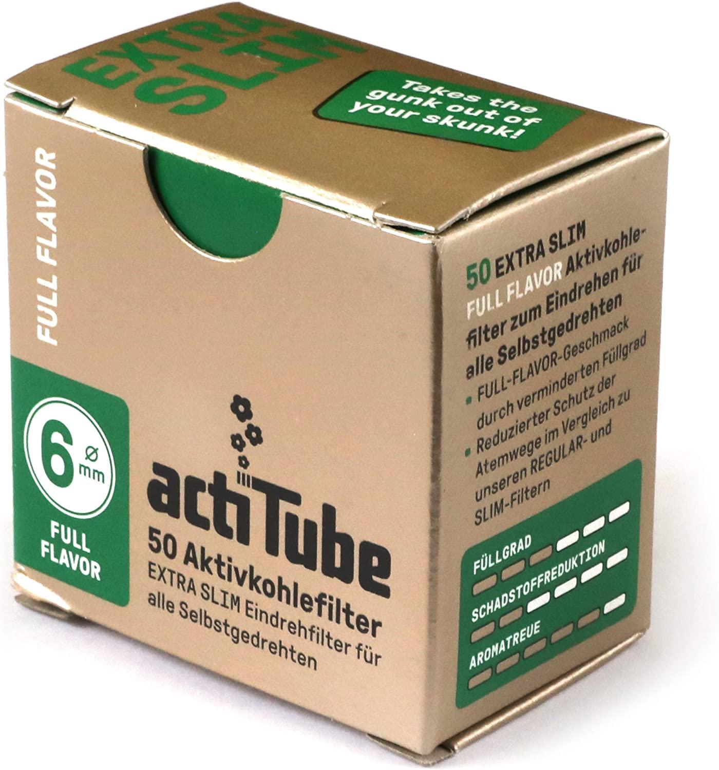 actiTube - Full Flavor Activated Charcoal Extra Slim Filters 6mm