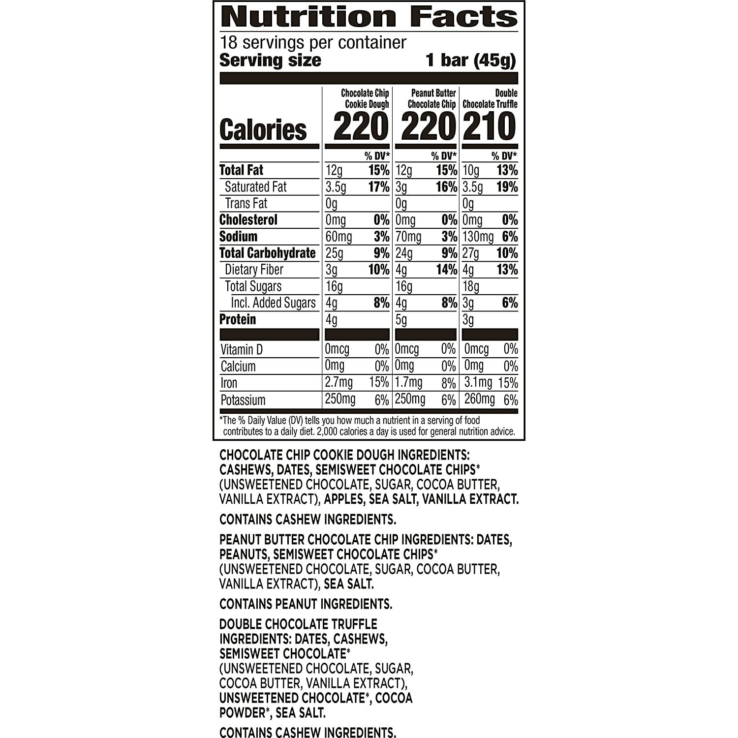 Larabar Chocolate Variety Pack, Gluten Free Vegan Fruit & Nut Bars, 18 ct