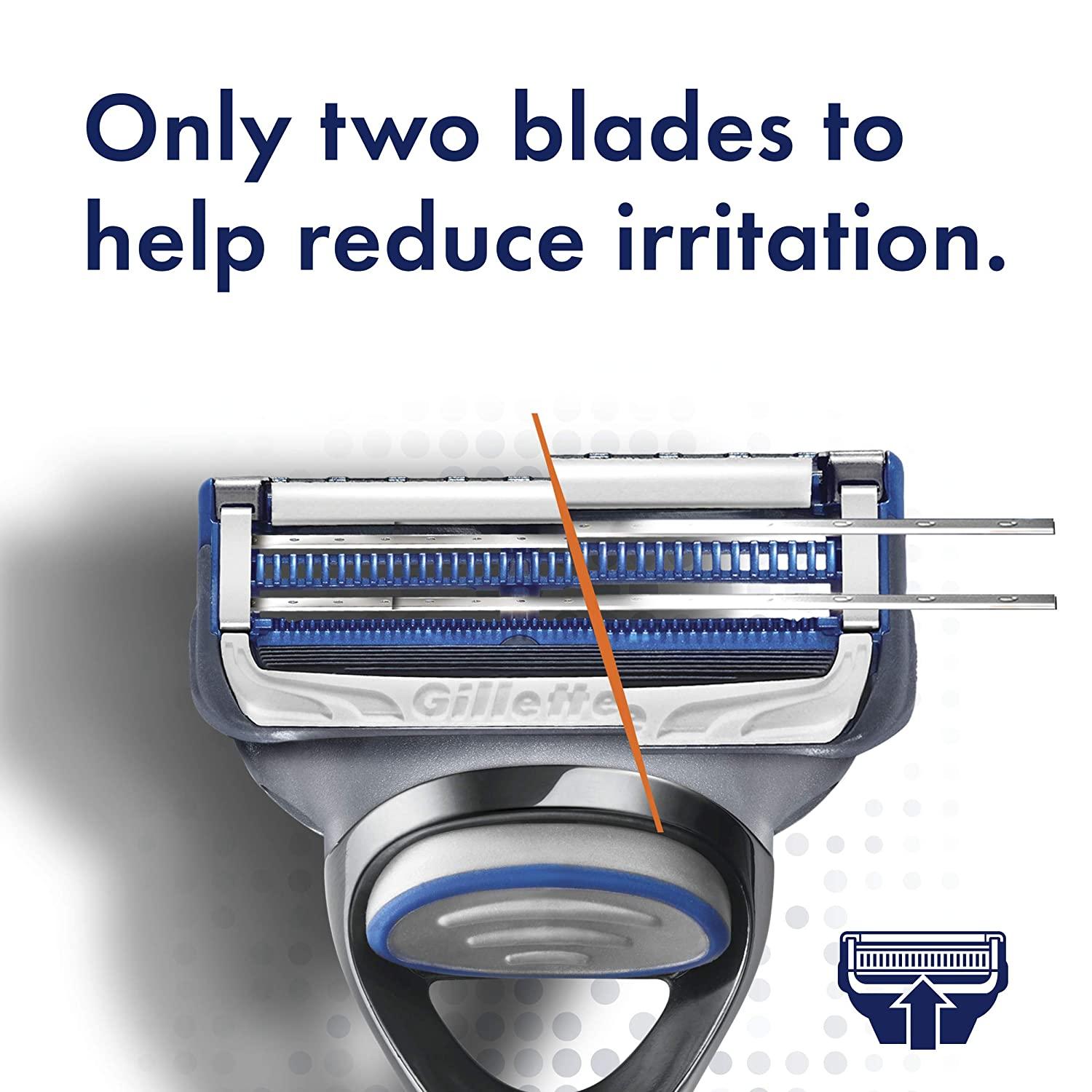 Gillette SkinGuard Men's Razor Handle, 3 Blade Refills + PURE Shave Gel